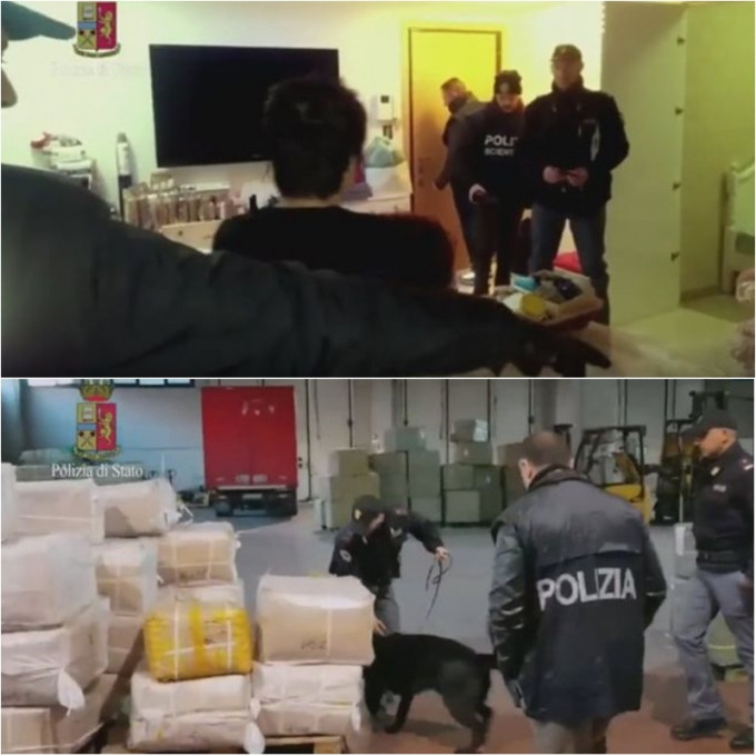 意大利警方搗破華人黑幫。網上圖片