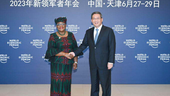 李強在天津會見世界貿易組織總幹事伊維拉。新華社
