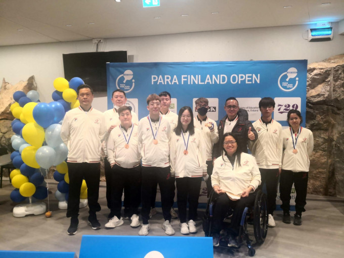 港队以一银八铜完成ITTF芬兰残疾人乒乓球公开赛2022。香港伤残人士体育协会提供图片