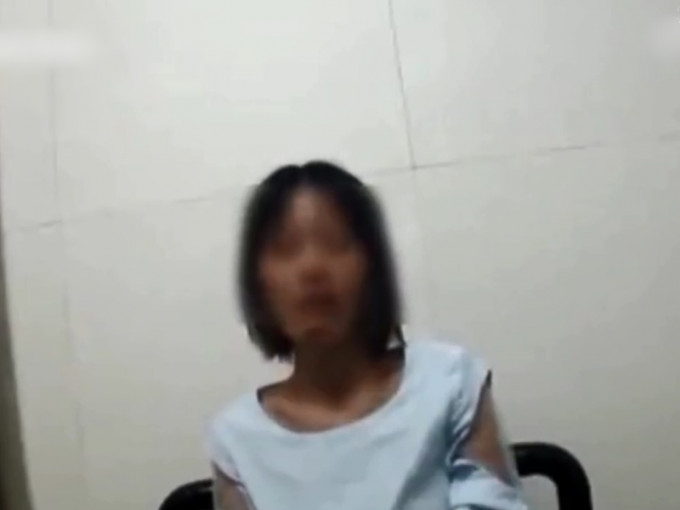 東莞一名女子報警稱被打劫，其後被發現是報假警。　影片截圖