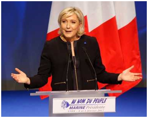瑪琳勒龐指全球化及伊斯蘭原教旨主義對法國構成兩大威脅。AP圖片