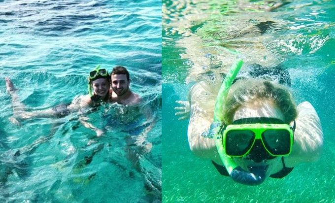 特朗普二女Tiffany與男友到伯利茲度假，大玩浮潛及鋼索飛行。