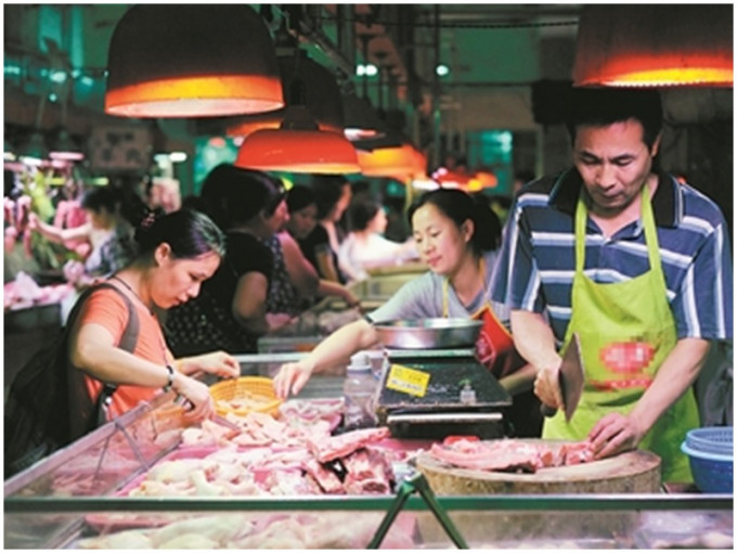 廣州低市價投放1600噸儲備凍豬肉。網圖