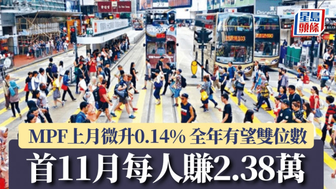 MPF上月微升0.14% 全年有望雙位數 首11月每人賺2.38萬