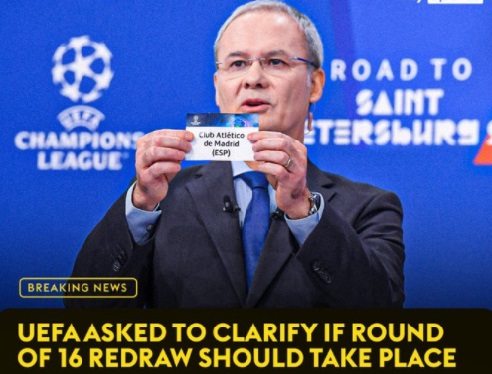 欧洲足协宣布欧联16强抽签需要重抽。网上图片