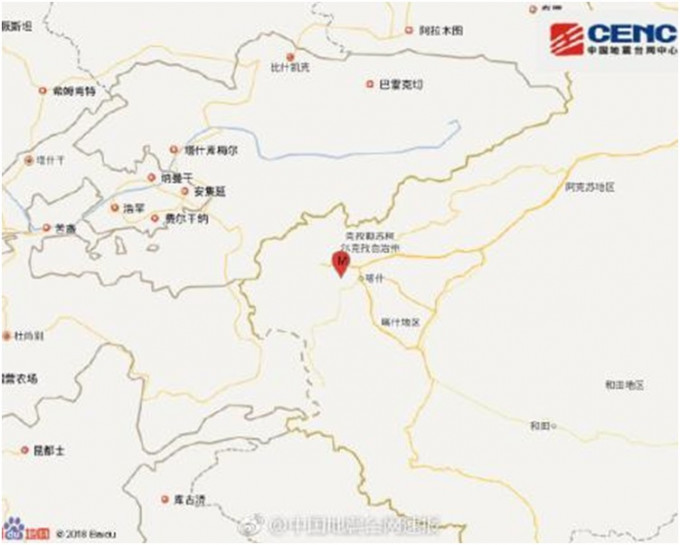 新疆喀什地區5.1級地震。