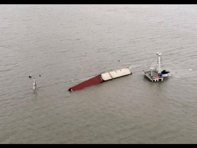 台灣貨船「萇薪輪」在閩江口水域發生碰撞事故後沉沒。網圖