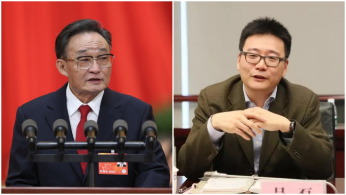 吴邦国(左)子吴磊(右)任上海电气董事长。