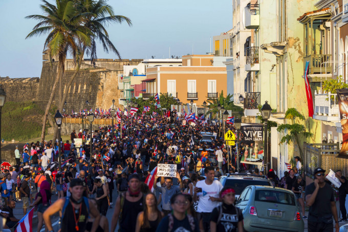 波多黎各示威者。AP圖片