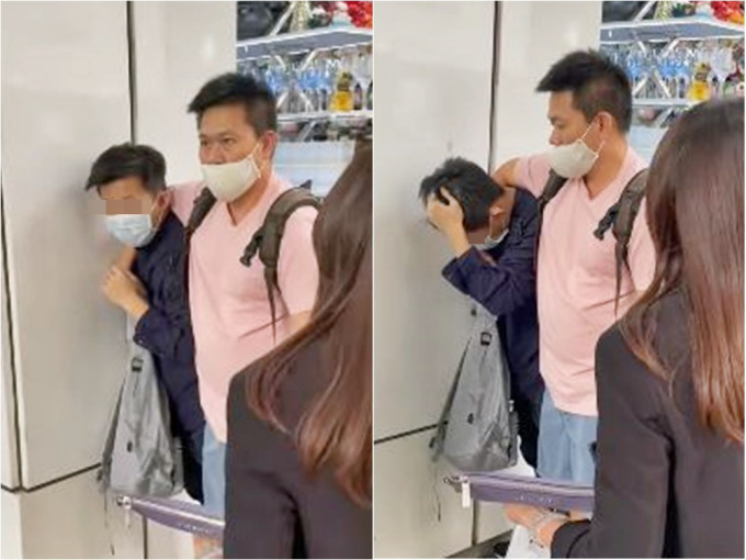 尖沙嘴男子疑偷拍裙底被市民捉住。FB群組「香港突發事故報料區」BobbyLam影片截圖