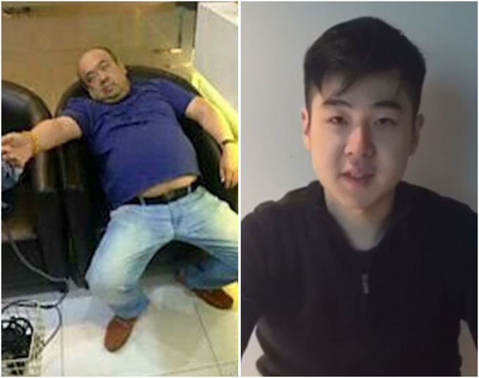 金正男(左)上月在吉隆坡国际机场被毒杀，右图为金正男儿子。
