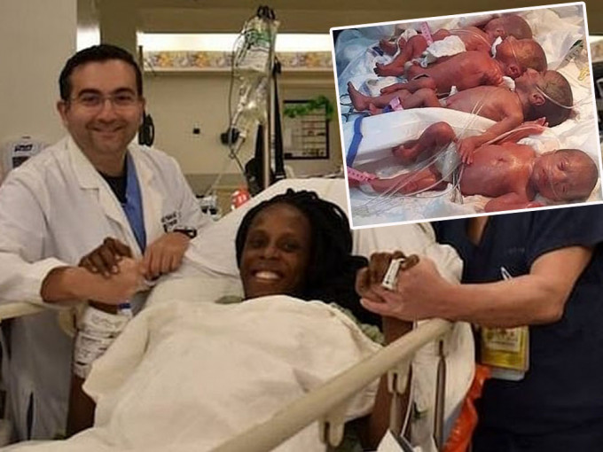 非洲馬里25歲產婦誕下九胞胎，堪稱人類奇迹。（FB圖）