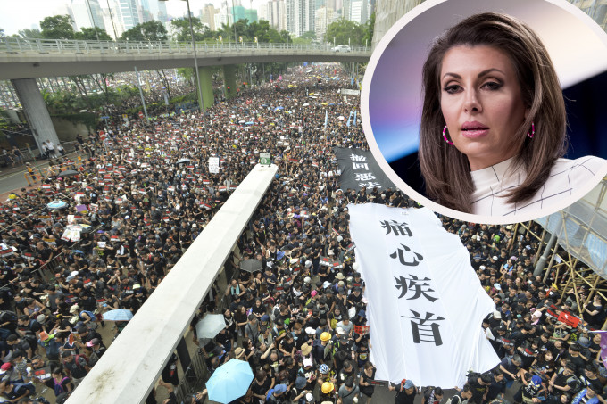 国务院发言人奥塔古斯在例行记者会上，再提及周日(16日)香港的反修例游行。 AP图及资料图片