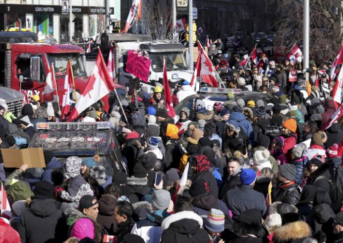 加拿大卡車示威。