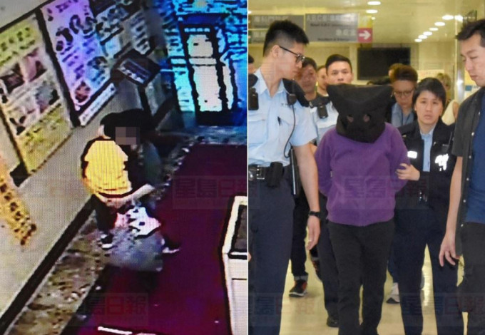 女被告簡桂芳(右)事後被捕。資料圖片