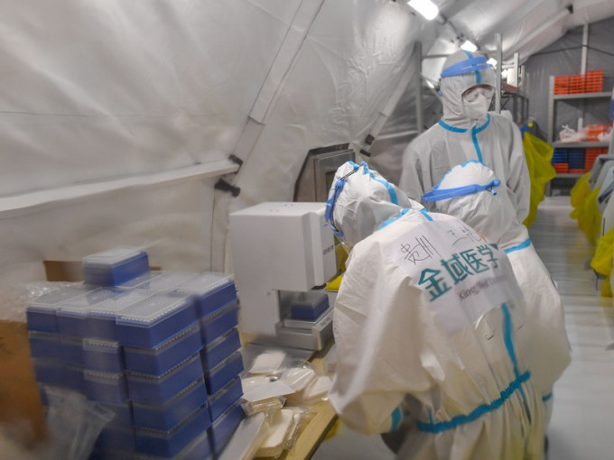 廣州氣膜方艙實驗室建成將提高核酸檢測能力。新華社