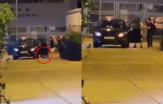 女子在旺角街头被4名男掳上车。 网上片段截图