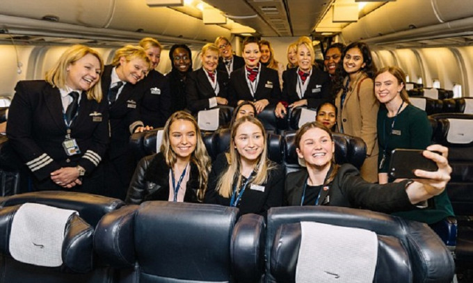 英航安排全女性包办航班。网上图片