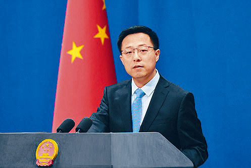 中國外交部發言人趙立堅斥英顛倒黑白。
