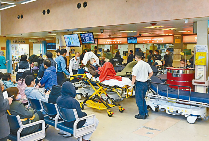 伊利沙伯醫院昨日急症室求診情況。