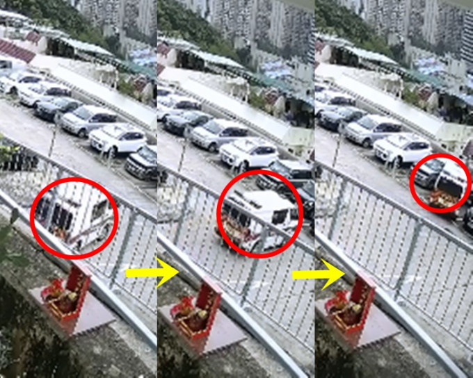 警車連掃三輛私家車。網民Bo Lau片段截圖