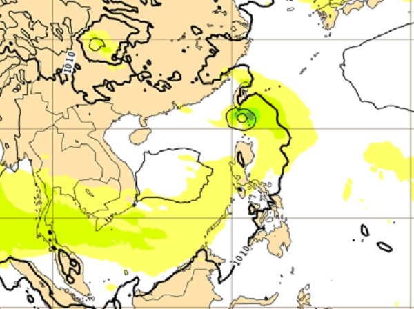 歐中預報（ECMWF）預測下周或有風暴影響台灣