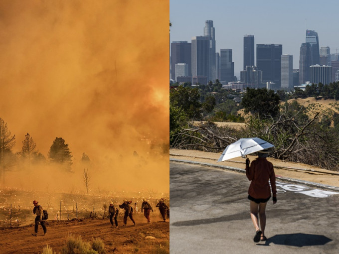 山火又遇高温，加州面临缺水又缺电。AP