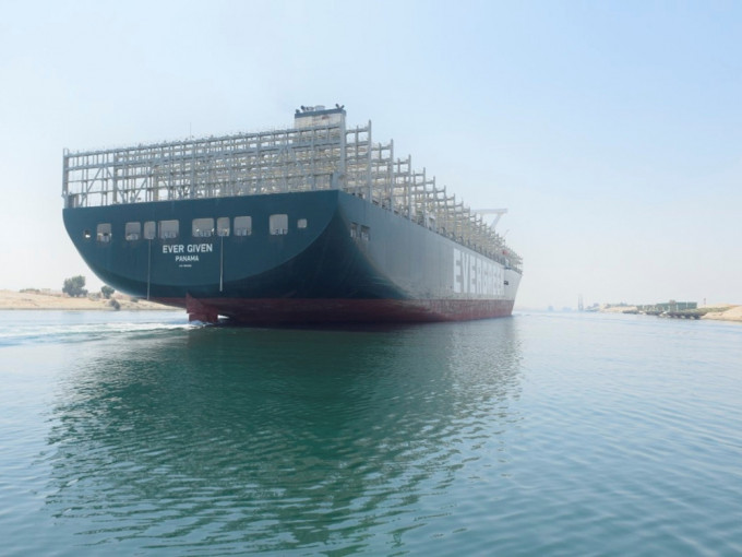 长荣海运巨型货柜轮「长赐轮」（Ever Given）。路透社相片