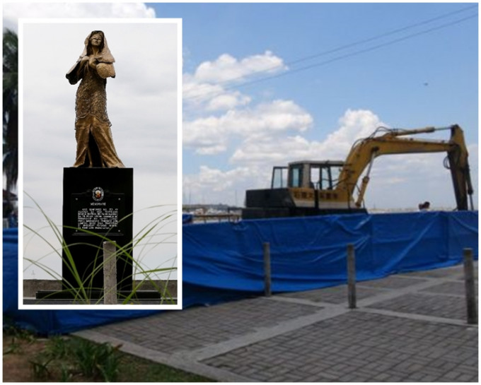 象徵慰安婦問題的女性雕像突然被拆除。網圖