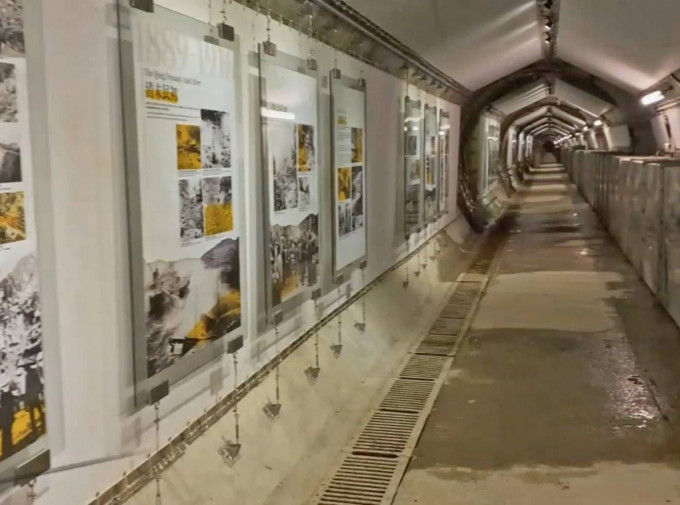 「宝珊排水隧道」内的山泥倾泻知识廊。网志图片
