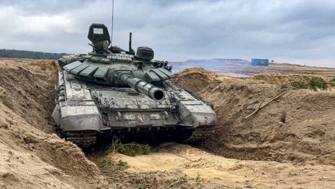 图为俄罗斯早前演习的坦克。美联社资料图片