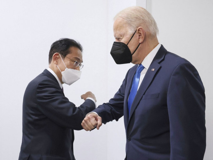 日首相岸田文雄首次與拜登面談。