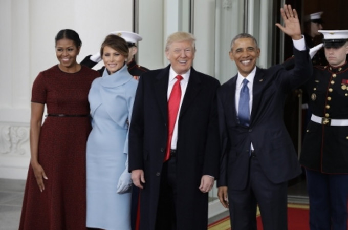 特朗普与奥巴马白宫会晤。AP