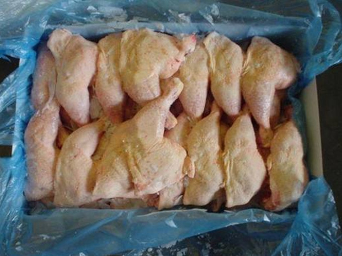 安徽一批國產雞腿包裝上發現新冠病毒。（示意圖）
