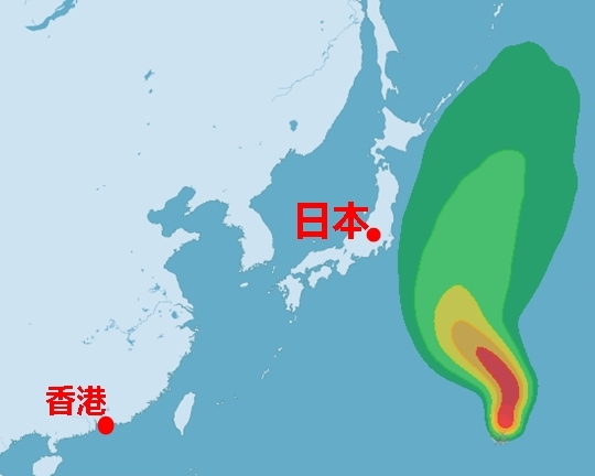 台湾气象局预测图。