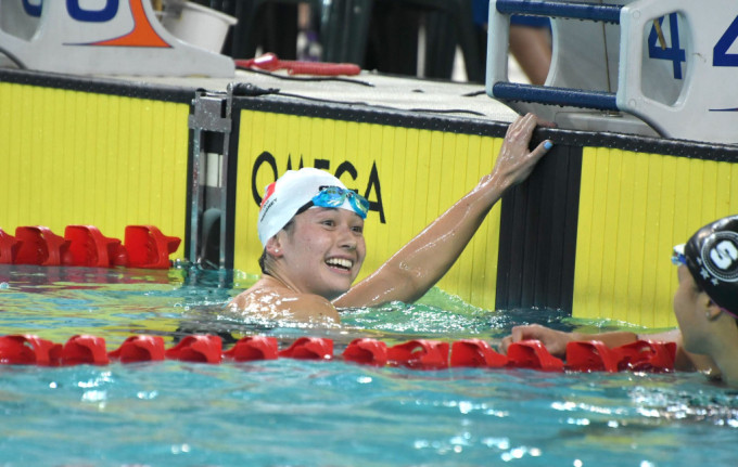 何詩蓓周日於今屆亞運首項個人比賽出戰50米蛙泳和加4x100米自由泳接力，爭取躋身決賽挑戰獎牌。資料圖片