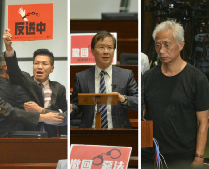 立法会议员（左起）范国威、郭家麒及梁耀忠。资料图片
