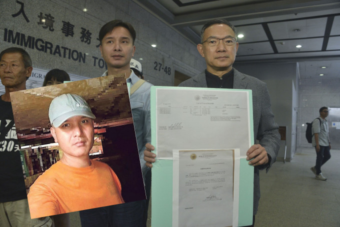 港人鄧龍威（小圖）涉於菲律賓藏毒判囚終身，謝偉俊（右）曾取得菲律賓移民局入境紀錄助其上訴。 資料圖片/網圖