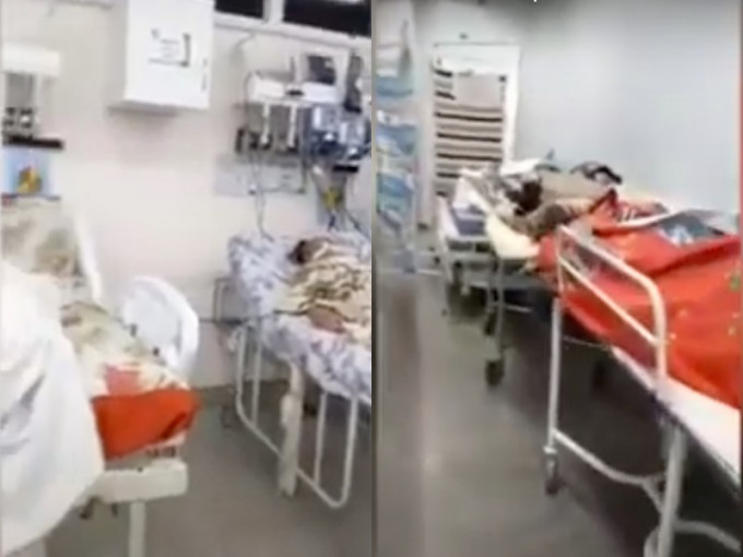巴西医院走廊变停尸间，影片截图