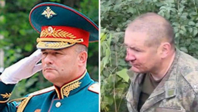 乌军在哈尔科夫俘获的一名俄军中校(右)，被认出疑似是西切沃伊中将(左)。网上图片