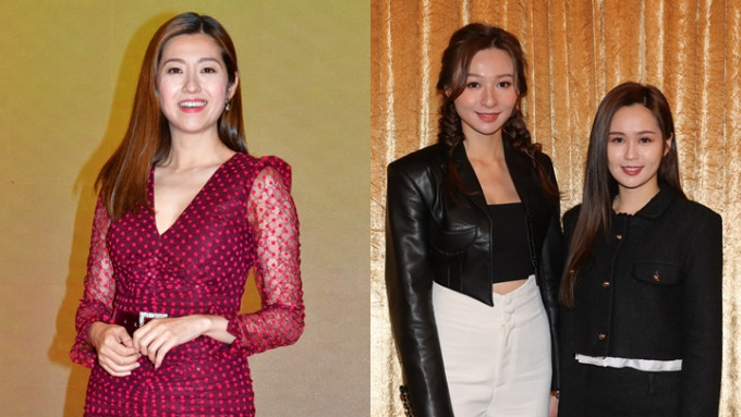 陈自瑶、应届港姐冠军林钰洧及季军梁超怡今日出席TVB活动。