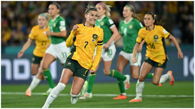 澳洲队长史堤夫卡妮射入十二码，助澳洲一球击败爱尔兰。AP