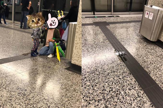 網民聲稱一名男童在黃大仙站月台便溺 。 FB「生仔要考牌系列」圖片