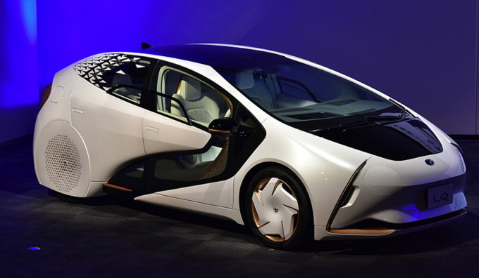 豐田汽車公司搭載人工智能和自動駕駛功能的電動汽車概念車LQ，將會亮相。 網圖