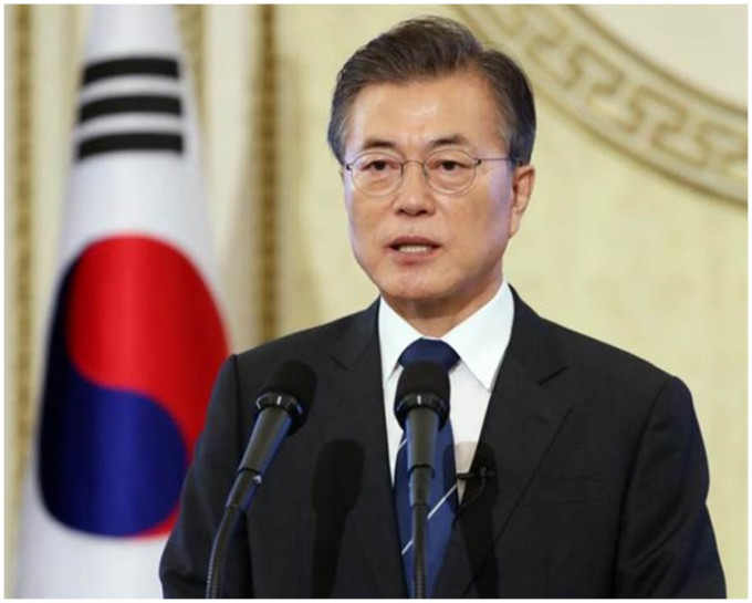 南韩总统文在寅今日发表脱离日本殖民统治的光复节演说。资料图片