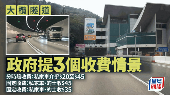 大欖隧道｜政府提3個擬議收費情景 分時段收費私家車介乎20元至45元