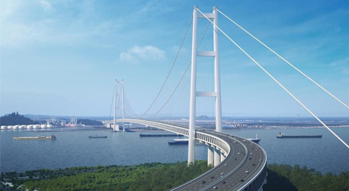 南沙獅子洋將興建世界最大懸索橋。網上圖片