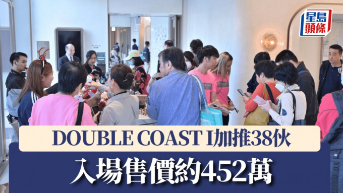 DOUBLE COAST I加推38伙，入场售价约452万。