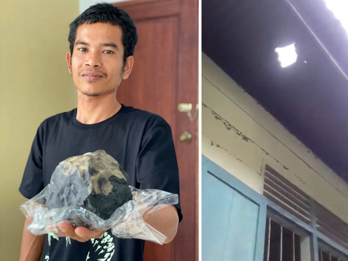 天降隕石穿破屋頂，印尼屋主意外成千萬富翁。(網圖)