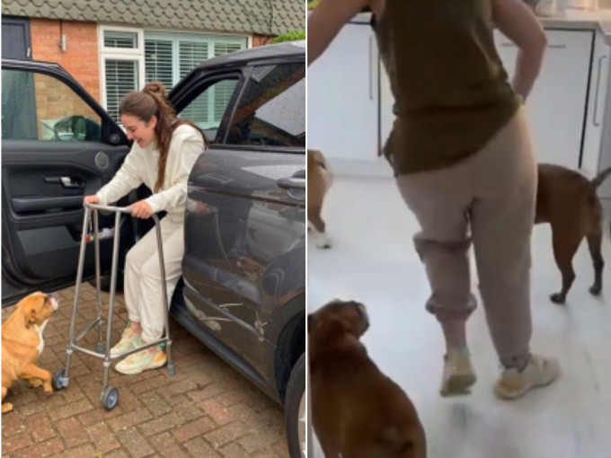 英国34岁女子接种后双脚失控抽搐无法正常行走。IG图